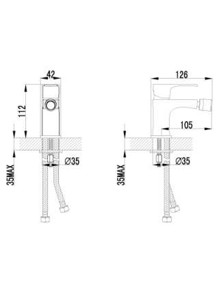 Смеситель Lemark plus Factor LM1608C для биде