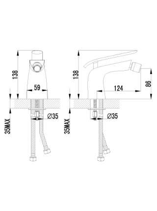 Смеситель Lemark Melange LM4908CW для биде