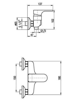 Смеситель Rav Slezak Yukon YU180.5CB для душа