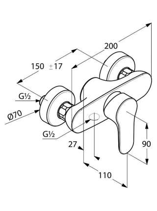 Смеситель Kludi Objekta 327640575 для душа