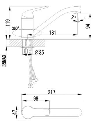 Смеситель Lemark plus Advance LM1204C для кухонной мойки