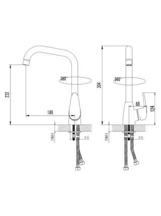 Смеситель Lemark Pramen LM3305LM302 для кухонной мойки, песочный