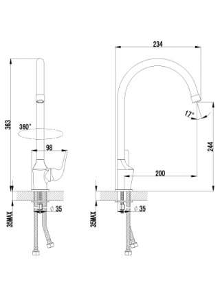 Смеситель Lemark plus Advance LM1205C для кухонной мойки