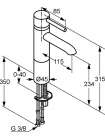 Смеситель Kludi Bozz 382960576 для раковины