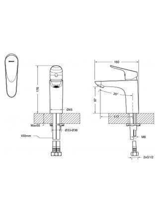 Смеситель Bravat Drop F14898C-RUS для раковины
