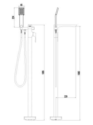 Смеситель Lemark Unit LM4544C напольный