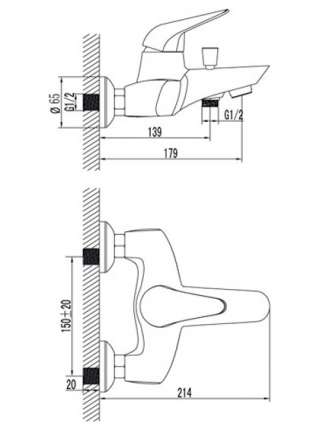 Смеситель Lemark Poseidon LM4232C для ванны с душем