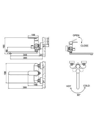 Смеситель Bravat Opal F6125183CP-02L универсальный