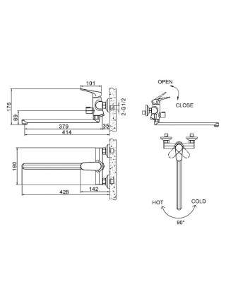 Смеситель Bravat Eler F6191238CP-01L универсальный