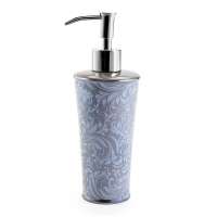 Дозатор для жидкого мыла, 21 см, фарфор, серый, серия Bedminster Scroll Flint Grey, Kassatex