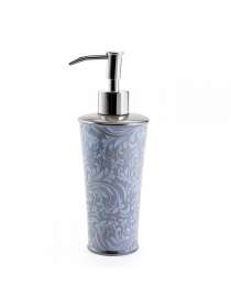 Дозатор для жидкого мыла, 21 см, фарфор, серый, серия Bedminster Scroll Flint Grey, Kassatex