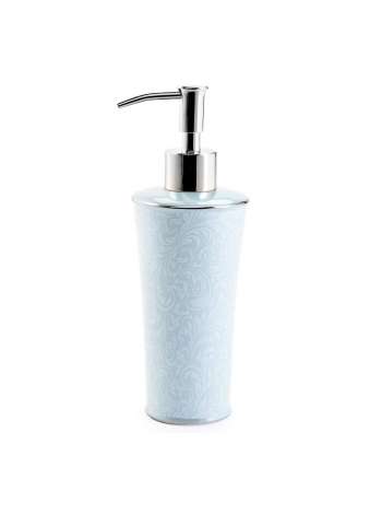 Дозатор для жидкого мыла, 21 см, фарфор, голубой, серия Bedminster Scroll Surf Spray, Kassatex