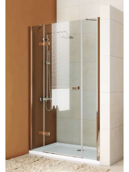 Душевая дверь в нишу GuteWetter Trend Door GK-863P левая 128 см стекло бесцветное Two, профиль хром