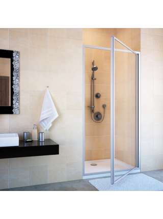 Душевая дверь в нишу GuteWetter Practic Door GK-401 правая 78-82 см стекло бесцветное, профиль матовый хром