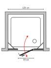 Душевая дверь в нишу GuteWetter Trend Door GK-863P правая 125 см стекло бесцветное Two, профиль хром