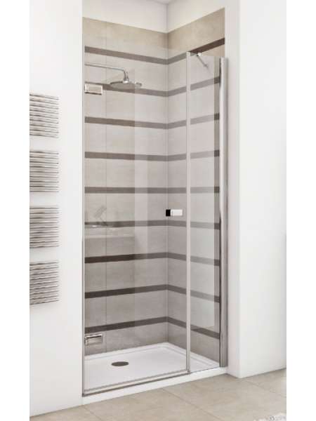 Душевая дверь в нишу GuteWetter Trend Door GK-862BP левая 143 см стекло бесцветное Two, профиль хром