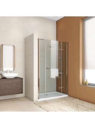 Душевая дверь в нишу GuteWetter Trend Door GK-863P правая 128 см стекло бесцветное Two, профиль хром