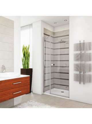Душевая дверь в нишу GuteWetter Trend Door GK-862BP правая 140 см стекло бесцветное Two, профиль хром