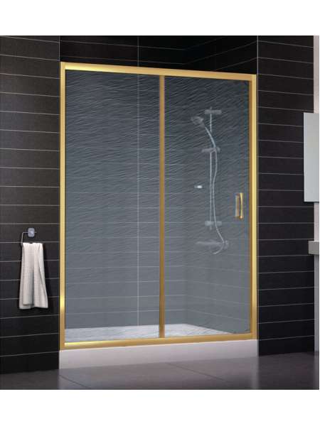Душевая дверь в нишу Vegas Glass ZP 0150 09 02 профиль золото, стекло шиншилла