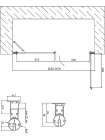 Душевая дверь в нишу Vegas Glass EP-F-2 0165 07 05 R профиль матовый хром, стекло бронза