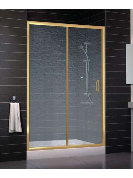 Душевая дверь в нишу Vegas Glass ZP 0130 09 02 профиль золото, стекло шиншилла