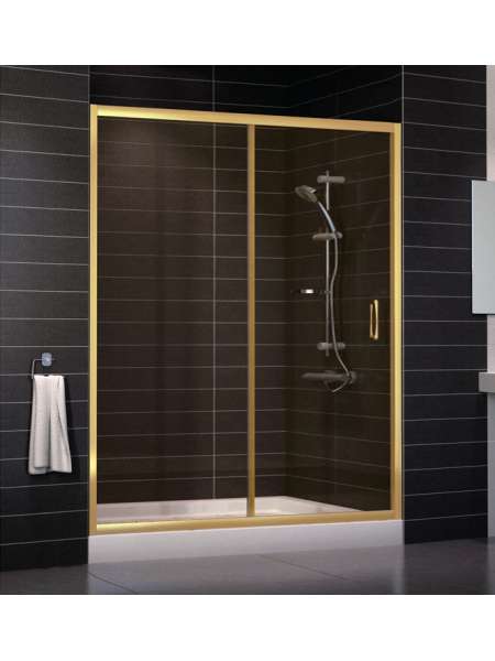 Душевая дверь в нишу Vegas Glass ZP 0160 09 05 профиль золото, стекло бронза