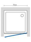 Душевая дверь в нишу GuteWetter Lux Door GK-001 правая 70 см стекло бесцветное, фурнитура хром