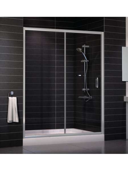 Душевая дверь в нишу Vegas Glass ZP 0160 07 01 профиль матовый хром, стекло прозрачное