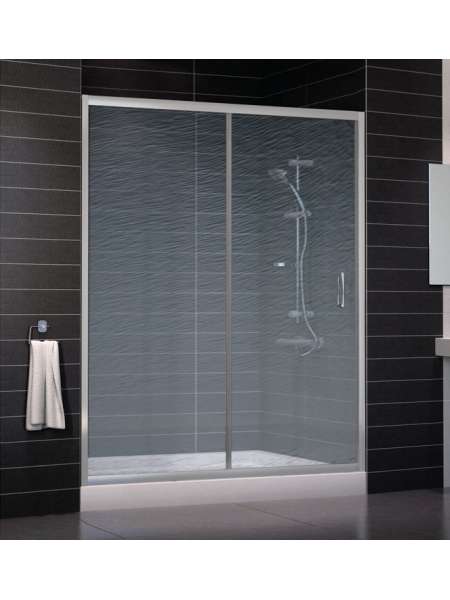 Душевая дверь в нишу Vegas Glass ZP 0160 07 02 профиль матовый хром, стекло шиншилла