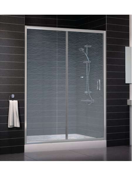 Душевая дверь в нишу Vegas Glass ZP 0150 07 02 профиль матовый хром, стекло шиншилла