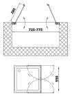 Душевая дверь в нишу Vegas Glass E2P 0075 01 02 профиль белый, стекло шиншилла