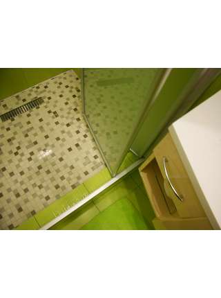Душевая дверь в нишу GuteWetter Practic Door GK-404 правая (118-122)x190 стекло бесцветное, профиль мат. хром