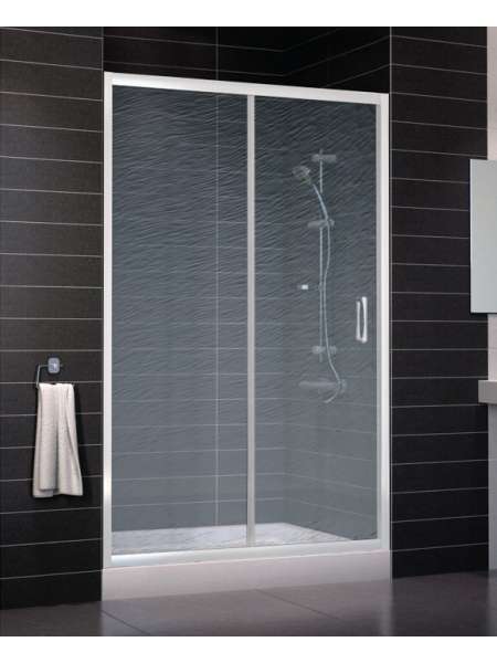 Душевая дверь в нишу Vegas Glass ZP 0125 01 02 профиль белый, стекло шиншилла