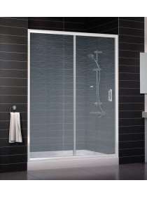 Душевая дверь в нишу Vegas Glass ZP 0150 01 02 профиль белый, стекло шиншилла