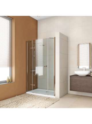 Душевая дверь в нишу GuteWetter Trend Door GK-863P левая 143 см стекло бесцветное Two, профиль хром