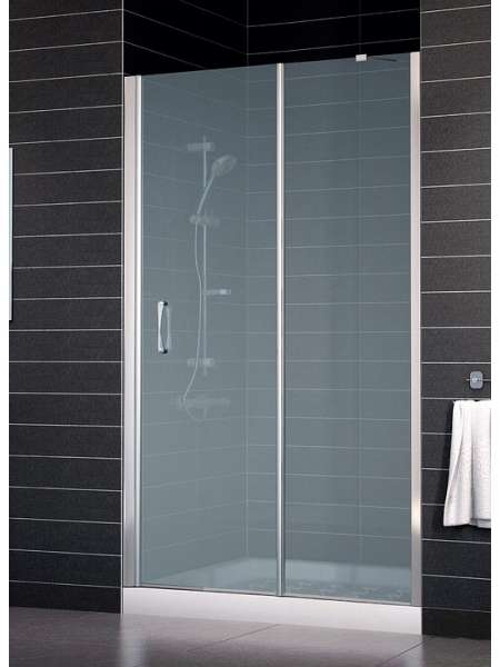 Душевая дверь в нишу Vegas Glass EP-F-1 0145 08 10 L профиль глянцевый хром, стекло сатин