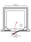 Душевая дверь в нишу GuteWetter Trend Door GK-863P правая 120 см стекло бесцветное Two, профиль хром