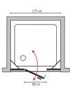 Душевая дверь в нишу GuteWetter Trend Door GK-863P левая 173 см стекло бесцветное Two, профиль хром