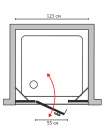 Душевая дверь в нишу GuteWetter Trend Door GK-863P левая 123 см стекло бесцветное Two, профиль хром