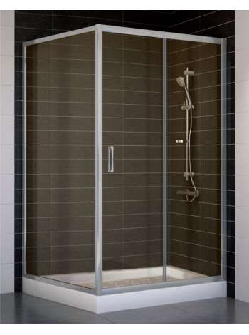 Душевой уголок Vegas Glass ZP+ZPV 110*100 07 05 профиль матовый хром, стекло бронза