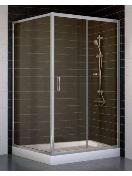 Душевой уголок Vegas Glass ZP+ZPV 110*100 07 05 профиль матовый хром, стекло бронза