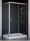 Душевой уголок Vegas Glass ZP+ZPV 110*80 08 01 профиль глянцевый хром, стекло прозрачное