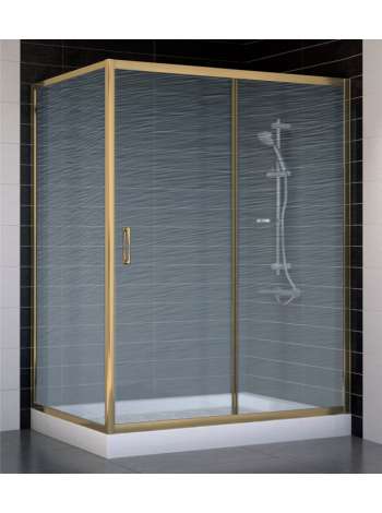 Душевой уголок Vegas Glass ZP+ZPV 140*90 05 02 профиль бронза, стекло шиншилла