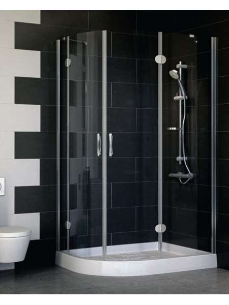Душевой уголок Vegas Glass AFS-F 110*80 07 01 R профиль матовый хром, стекло прозрачное