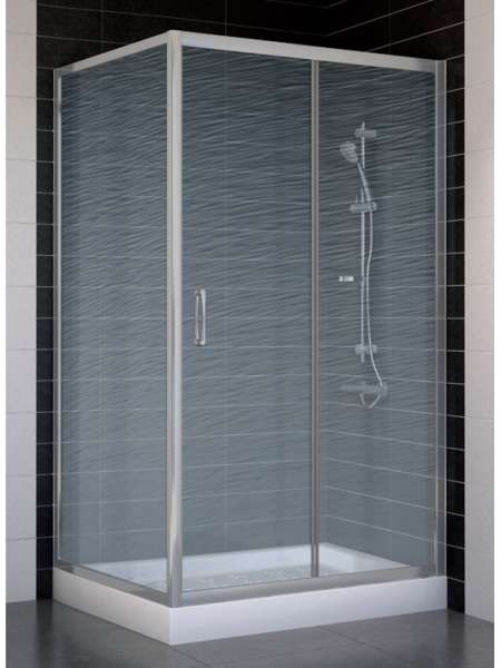 Душевой уголок Vegas Glass ZP+ZPV 100*90 07 02 профиль матовый хром, стекло шиншилла