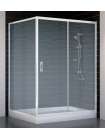 Душевой уголок Vegas Glass ZP+ZPV 140*100 01 02 профиль белый, стекло шиншилла