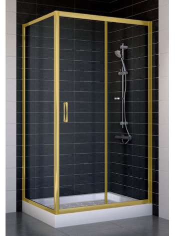 Душевой уголок Vegas Glass ZP+ZPV 100*70 09 01 профиль золото, стекло прозрачное