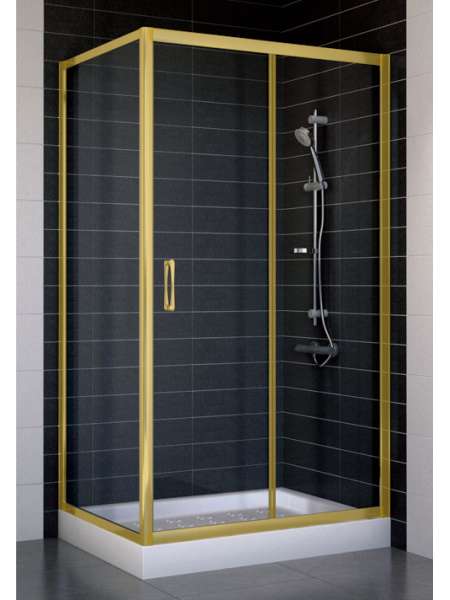 Душевой уголок Vegas Glass ZP+ZPV 100*70 09 01 профиль золото, стекло прозрачное
