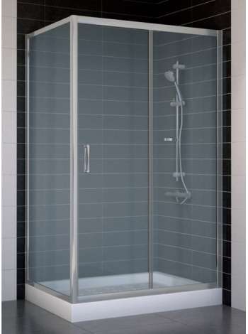 Душевой уголок Vegas Glass ZP+ZPV 110*70 07 10 профиль матовый хром, стекло сатин