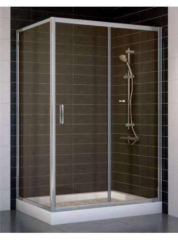 Душевой уголок Vegas Glass ZP+ZPV 120*80 07 05 профиль матовый хром, стекло бронза